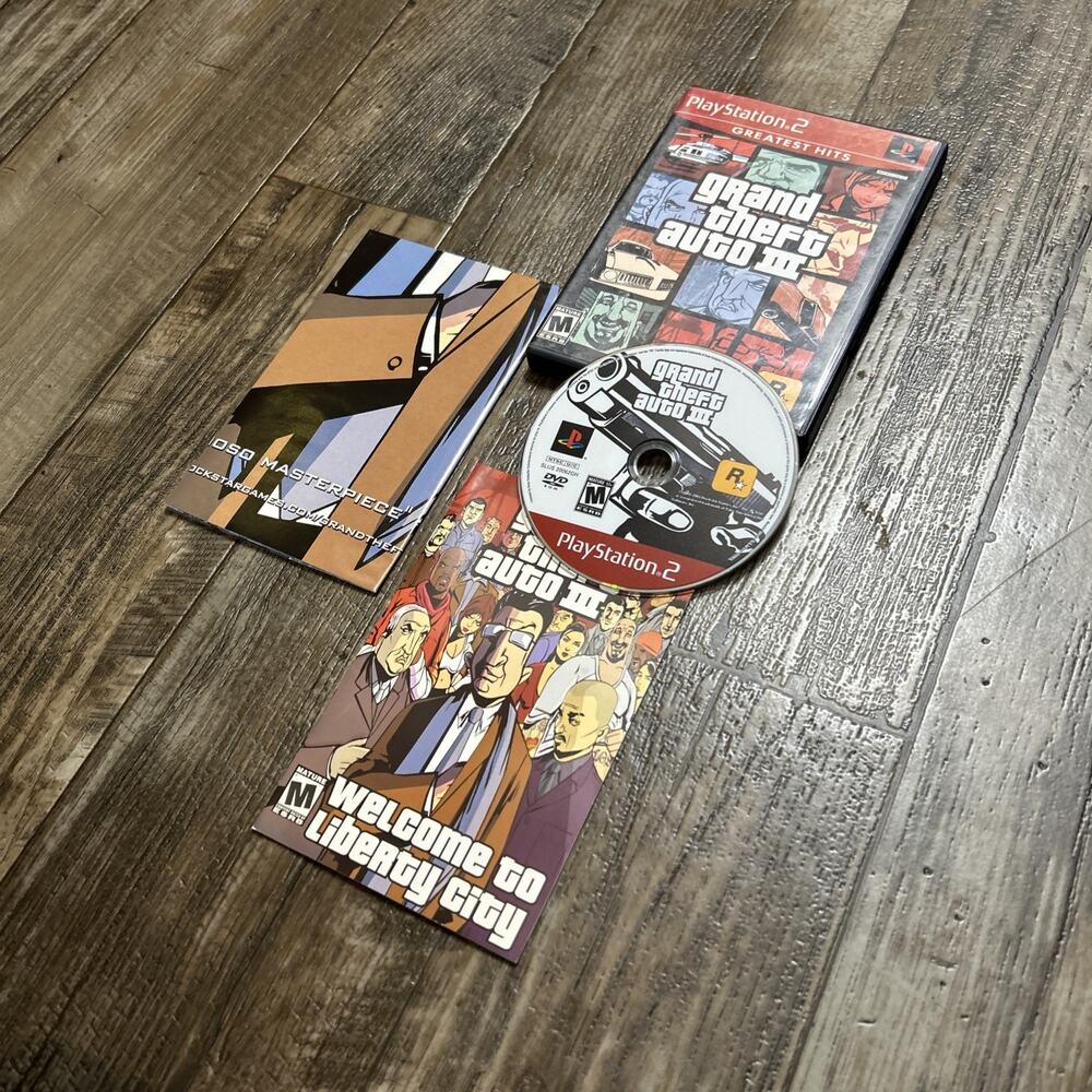 Grand Theft Auto III GTA 3 (PlayStation 2 PS2, 2003) CIB w/ Map